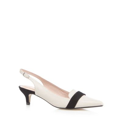 J by Jasper Conran Grey leather pointed court shoes